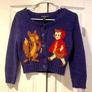 Betsy Johnson Vintage Little Red Riding Hood button up Sweater size Medium